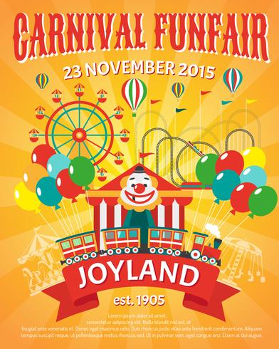 Funfair poster illustration vector