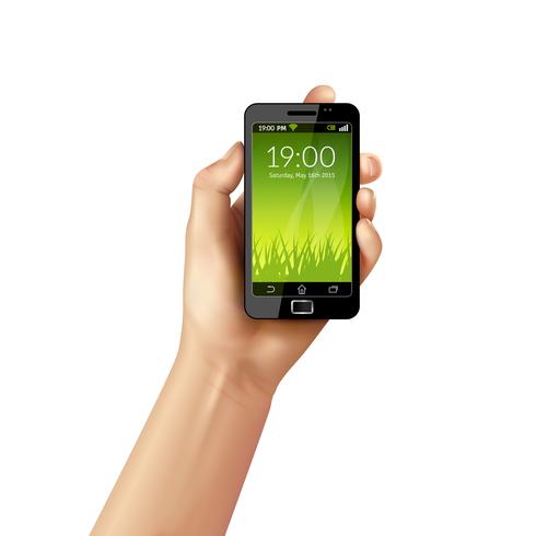 Hand With Mobile Phone vector