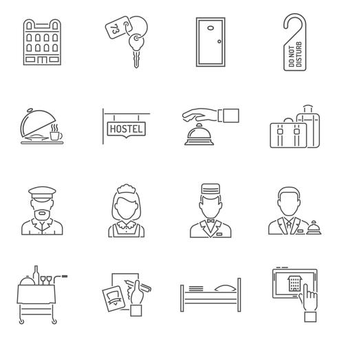 Hotel Icons Line Set vector