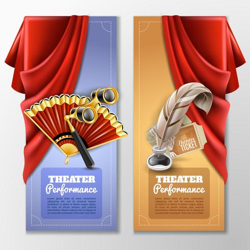 Theatre And Stage Banners Set vector