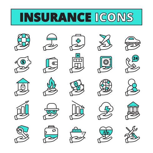 Insurance Icons Set 467428 Vector Art at Vecteezy