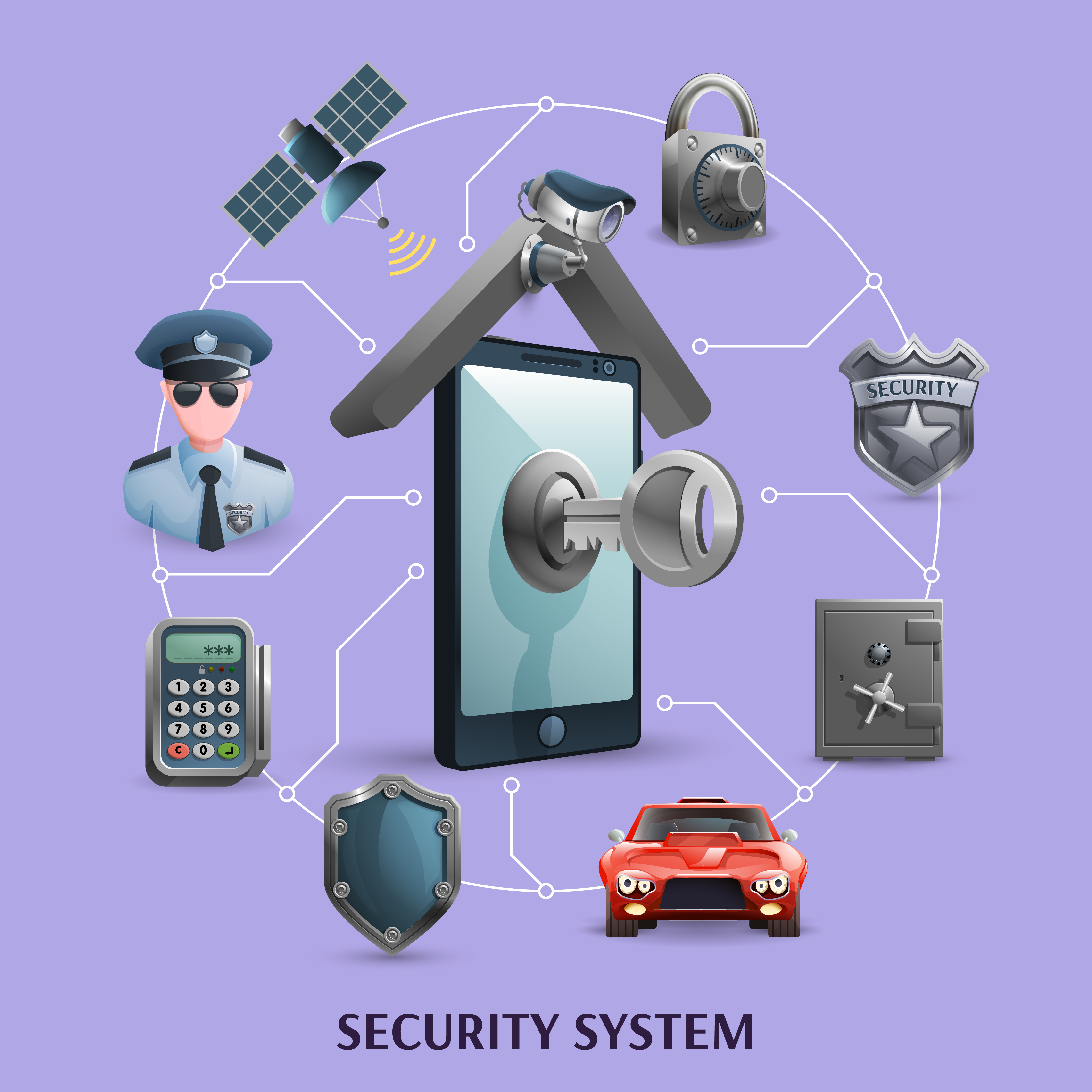 Security System Concept Set 467433 Vector Art at Vecteezy