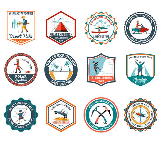 Expedition Emblems Set vector