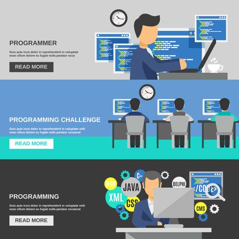 Programmer Banner Set vector