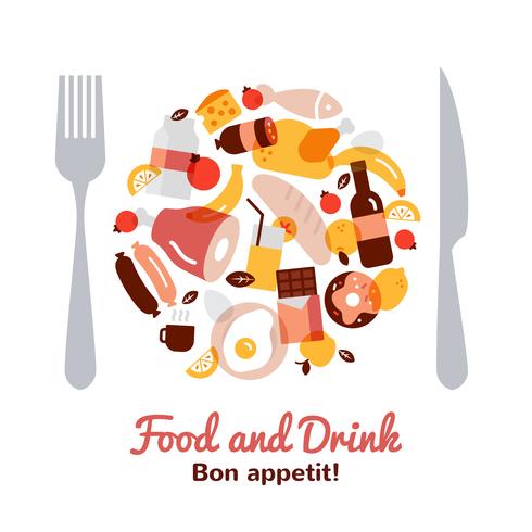 Food And Drink Concept  vector