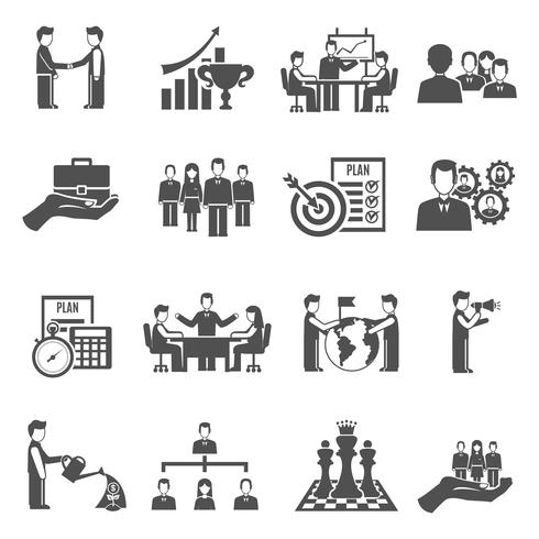 Management Icons Set vector