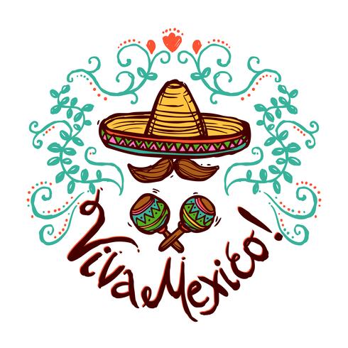 Mexico Sketch Illustration vector