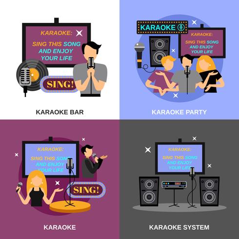 Set de karaoke plano vector