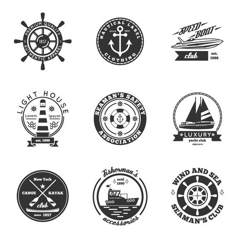 Nautical Labels Set vector