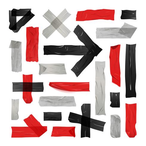 Colored Sticky Tape Set vector