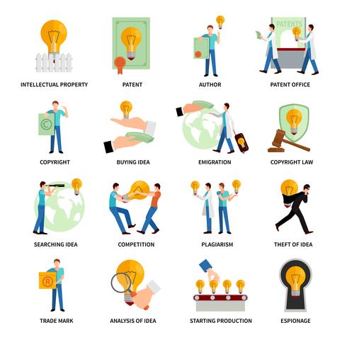 Intellectual Property Icons vector