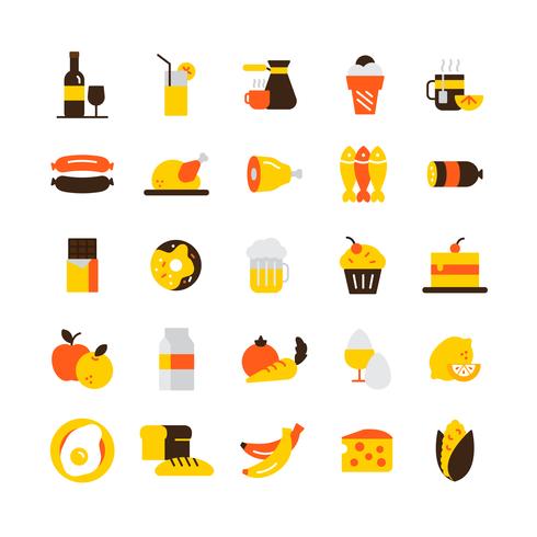 Conjunto de iconos de comida vector