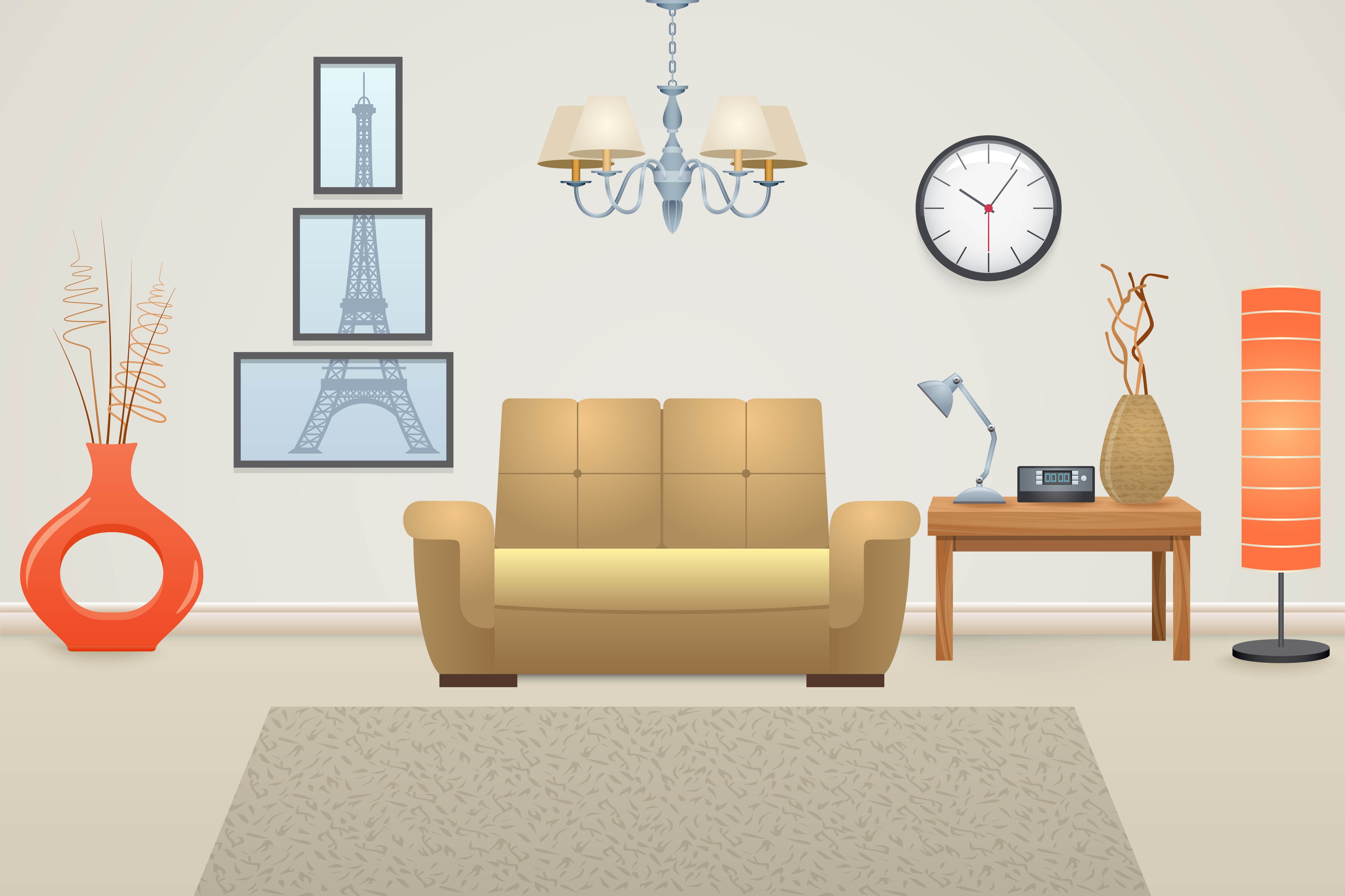 Living Room Interior 467643 Vector Art At Vecteezy