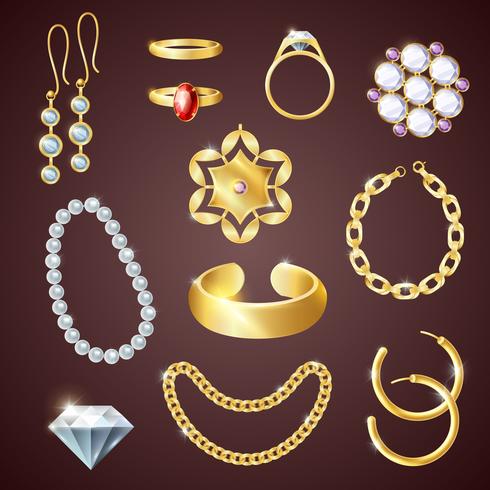 Jewelry Realistic Set vector