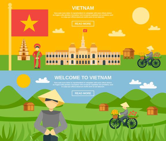 Vietnam Banner Set vector