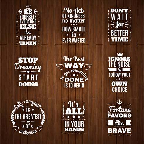 Daily wisdom and motivation quotes set  vector