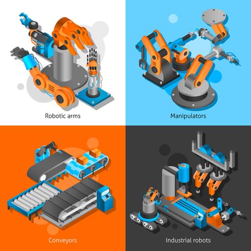 Conjunto de robot industrial vector