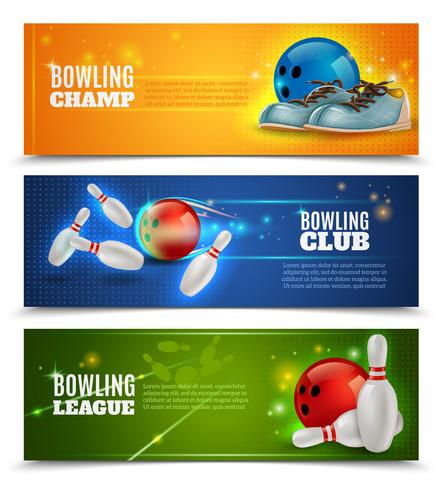 Bowling Banners Set  vector