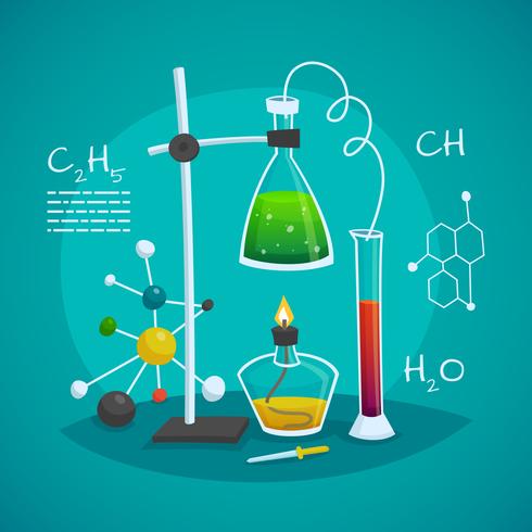 Chemical Laboratory Workspace Design Concept  vector