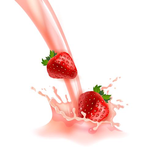  Strawberry Milk Illustration  vector