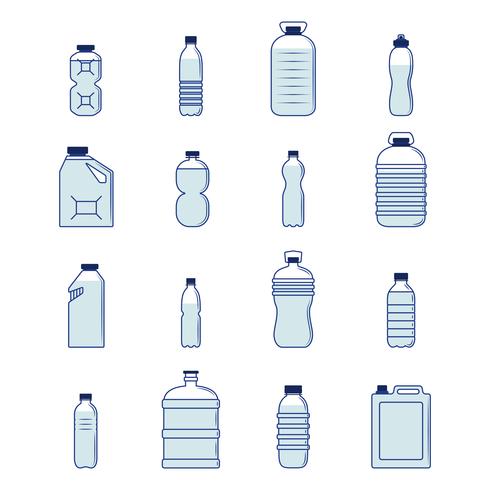 Plastic Bottle Set vector