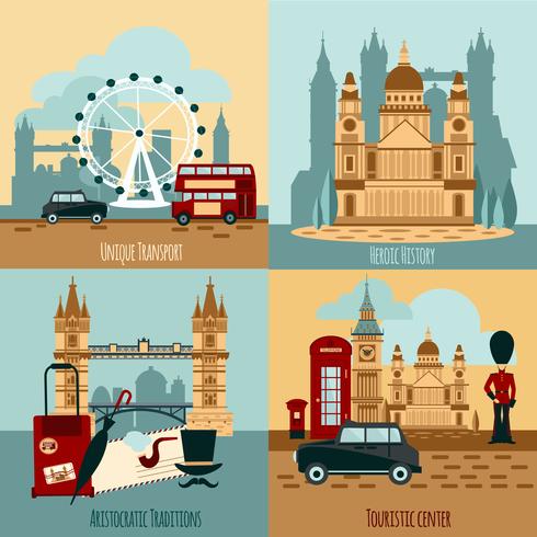 Conjunto turístico de Londres vector