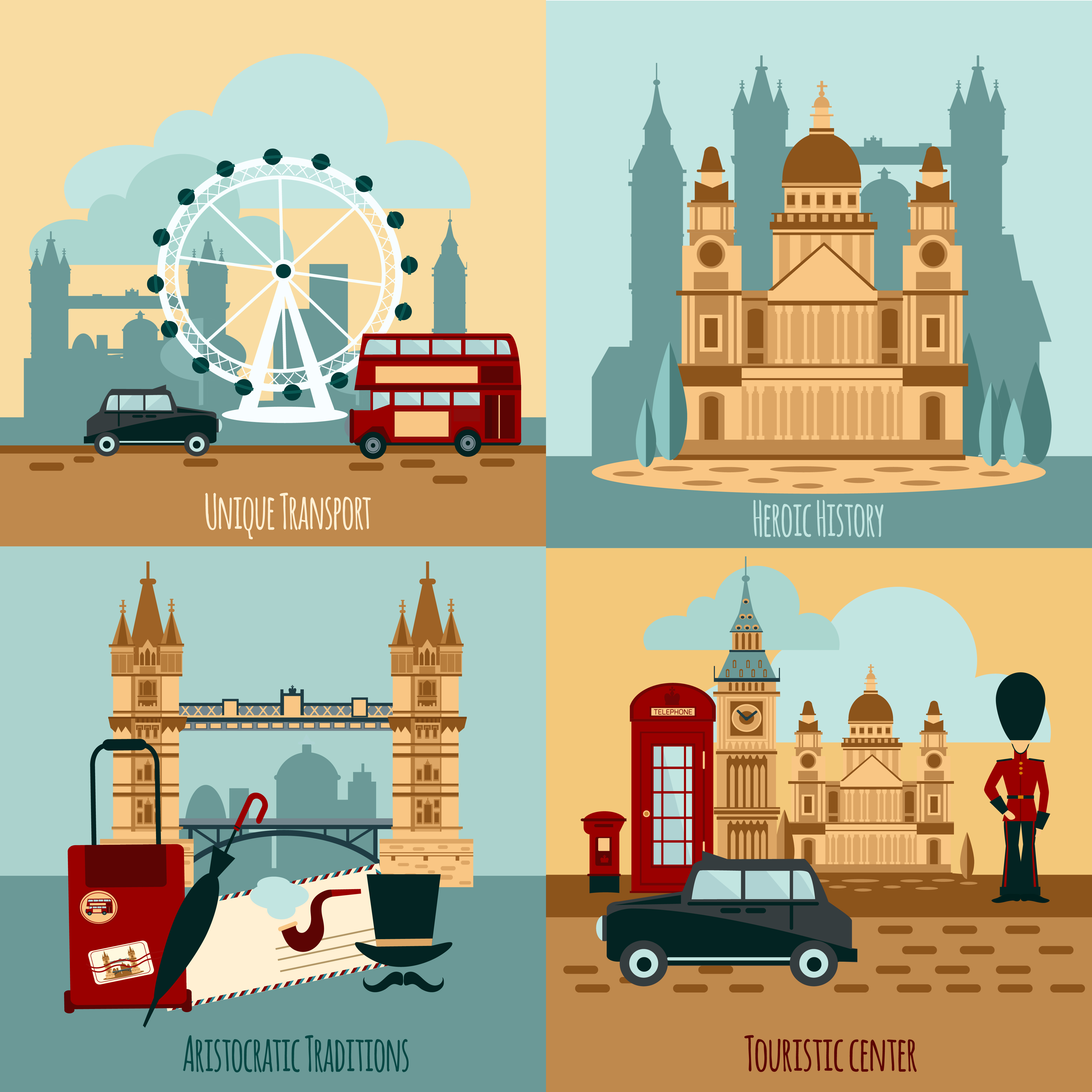London Touristic Set 467743 Vector Art at Vecteezy