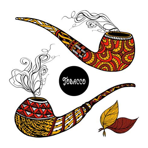 Doodle Pipes Set vector