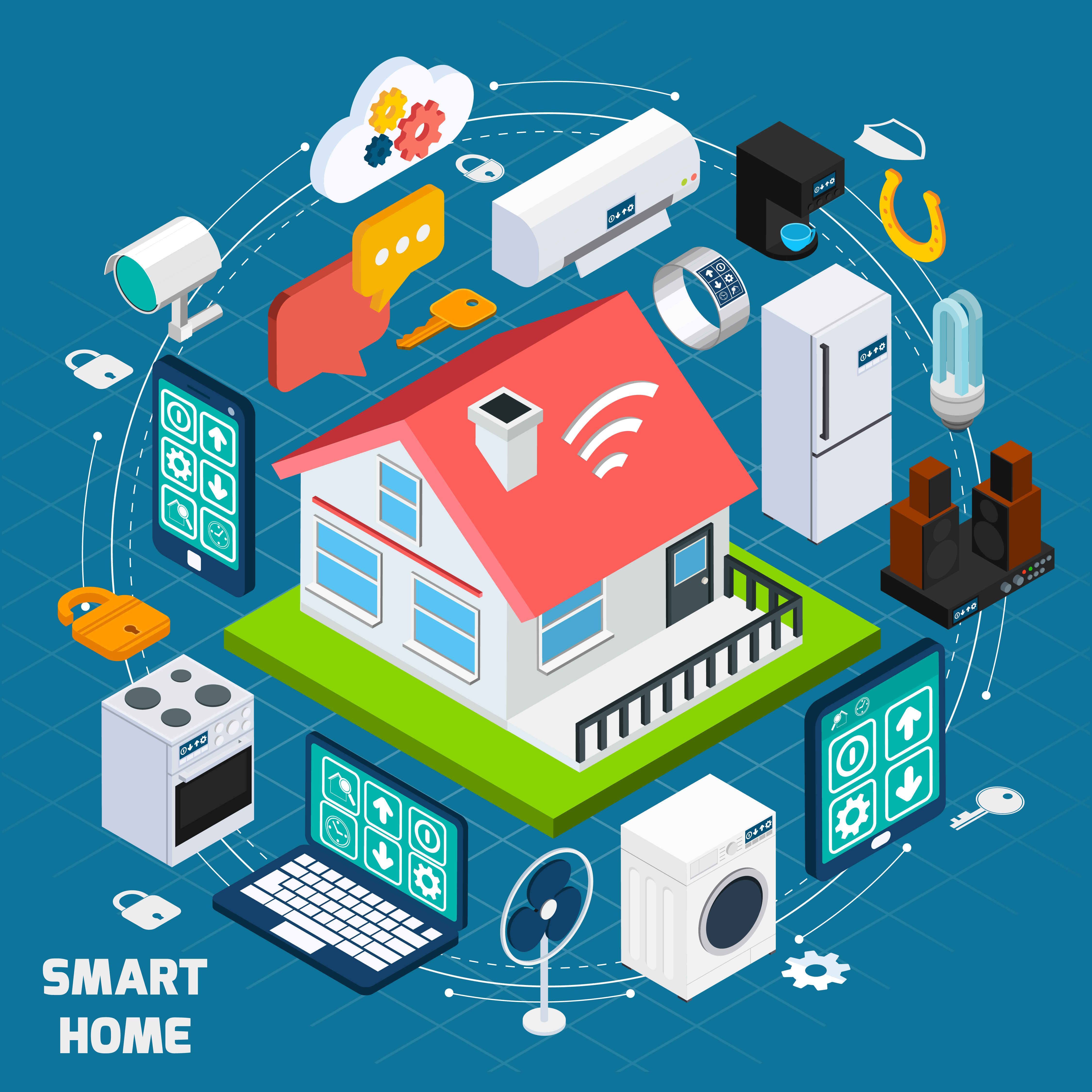 Smart home iot isometric concept banner 467755 Vector Art at Vecteezy