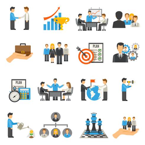 Management Icons Set vector