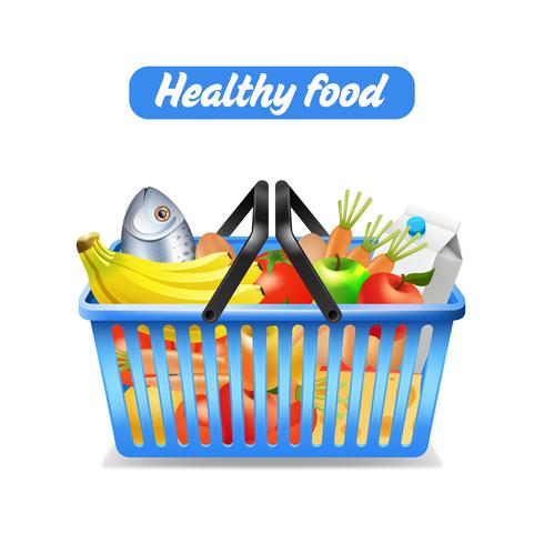 Supermarket Shopping Basket vector