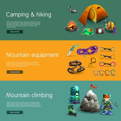 Climbing interactive 3d banners set vector