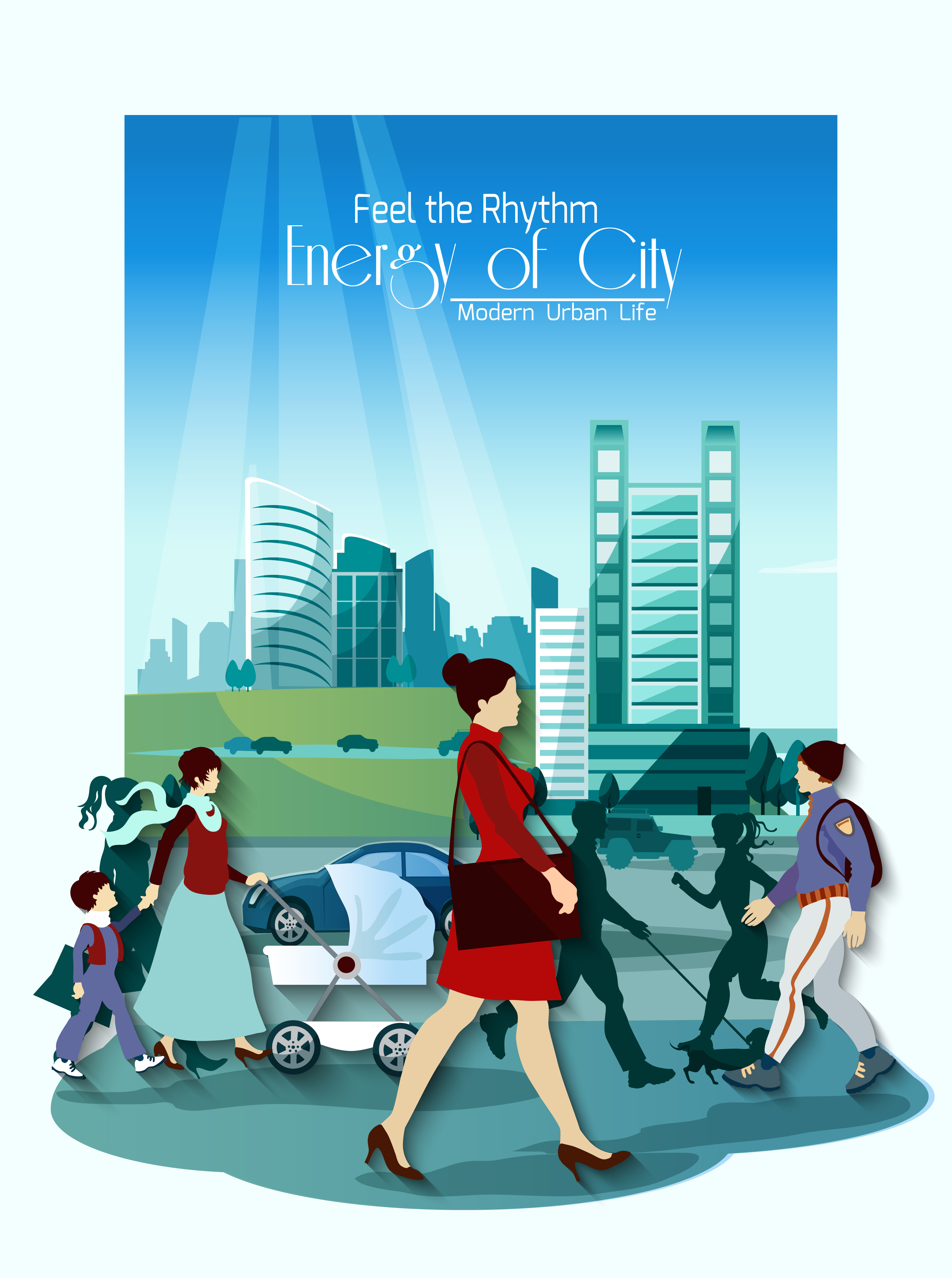 City People Poster 467830 Vector Art at Vecteezy