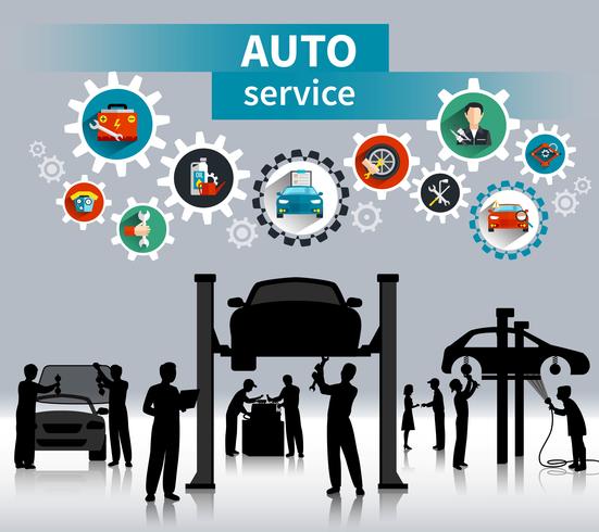 Fondo de concepto de auto servicio vector