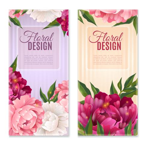 Conjunto de Banners de diseño floral vector