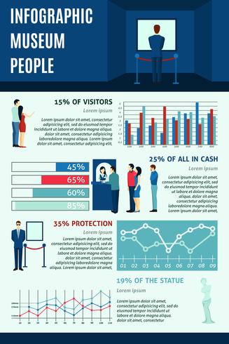 Infographic People Visiting Museums  vector