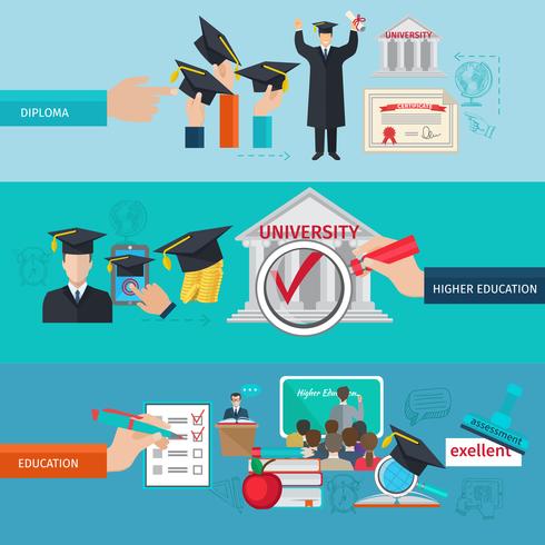 Higher Education Banner Set vector