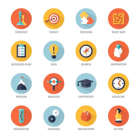  Strategy Icons Set vector