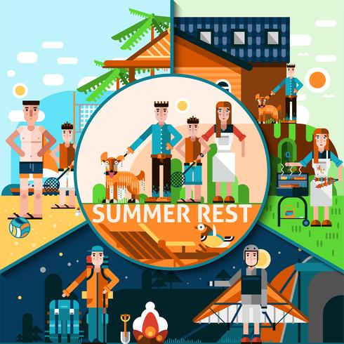 Summer Rest Concept vector