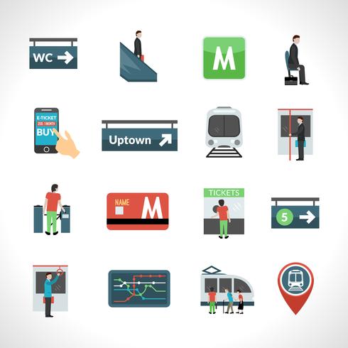 Subway Icons Set vector