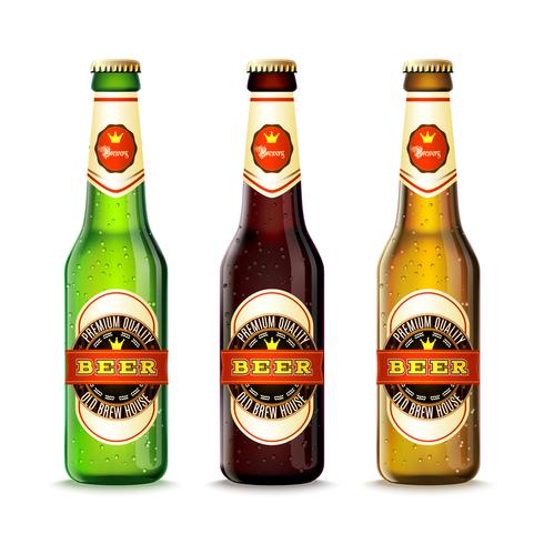 Beer Bottles Set vector