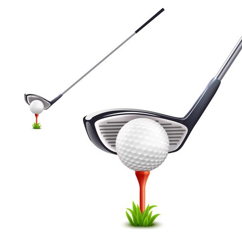 Set realista de golf vector