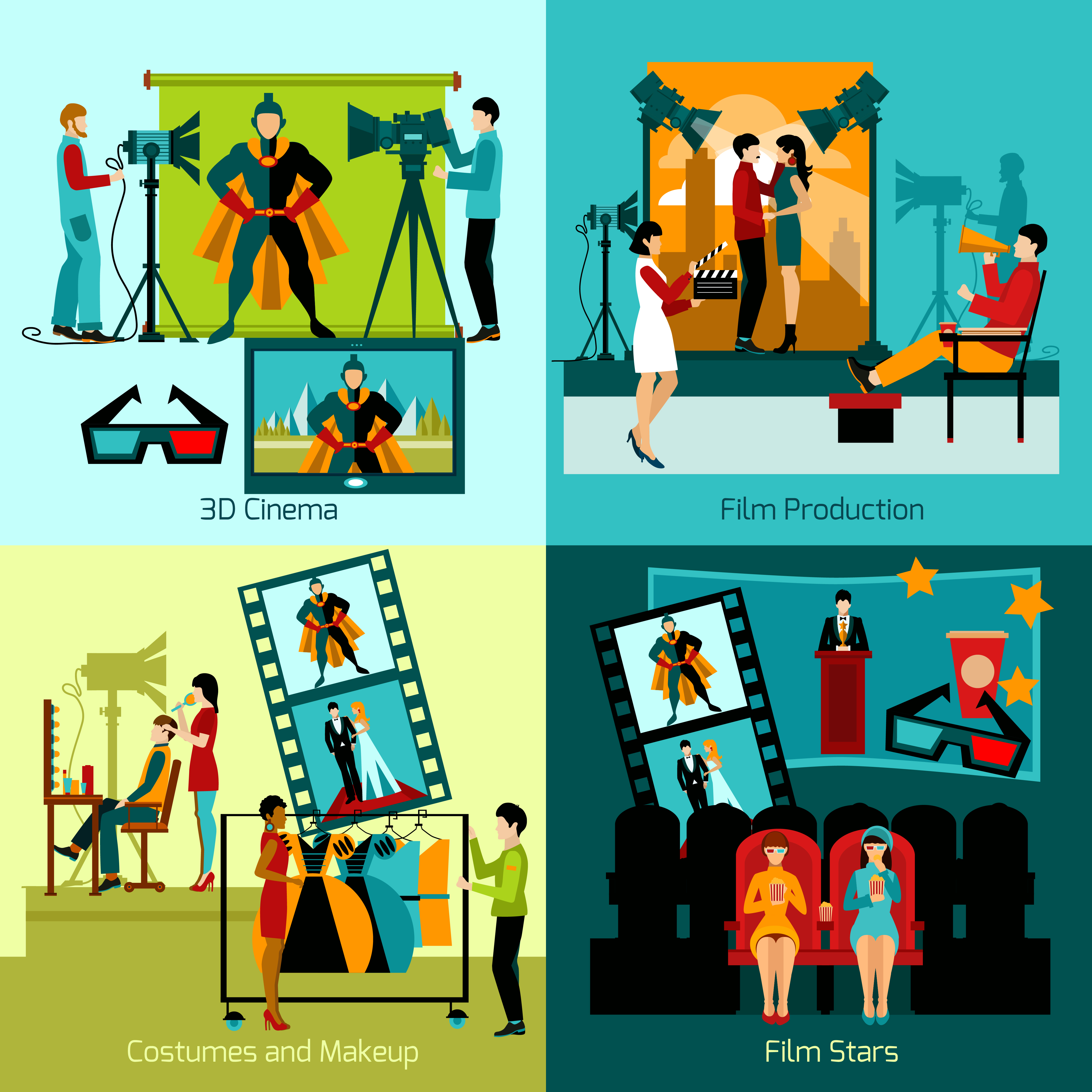 Cinema People Set 468055 Vector Art at Vecteezy