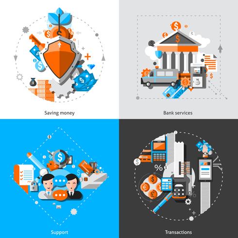 Banking Concept Icons vector