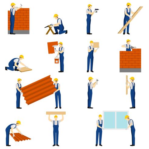 Builders People Set vector