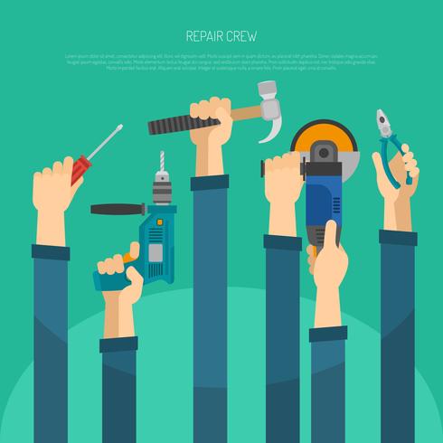 Hands With Tools vector