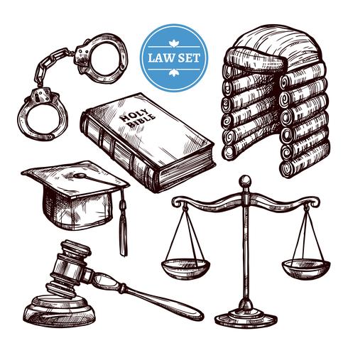 Hand Drawn Law Set   vector