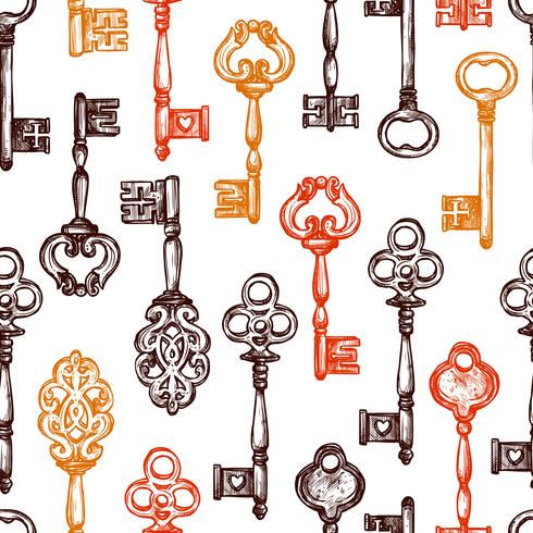 Vintage Key Seamless Pattern vector