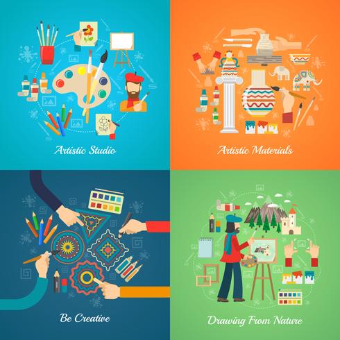 Artist Concept Set vector
