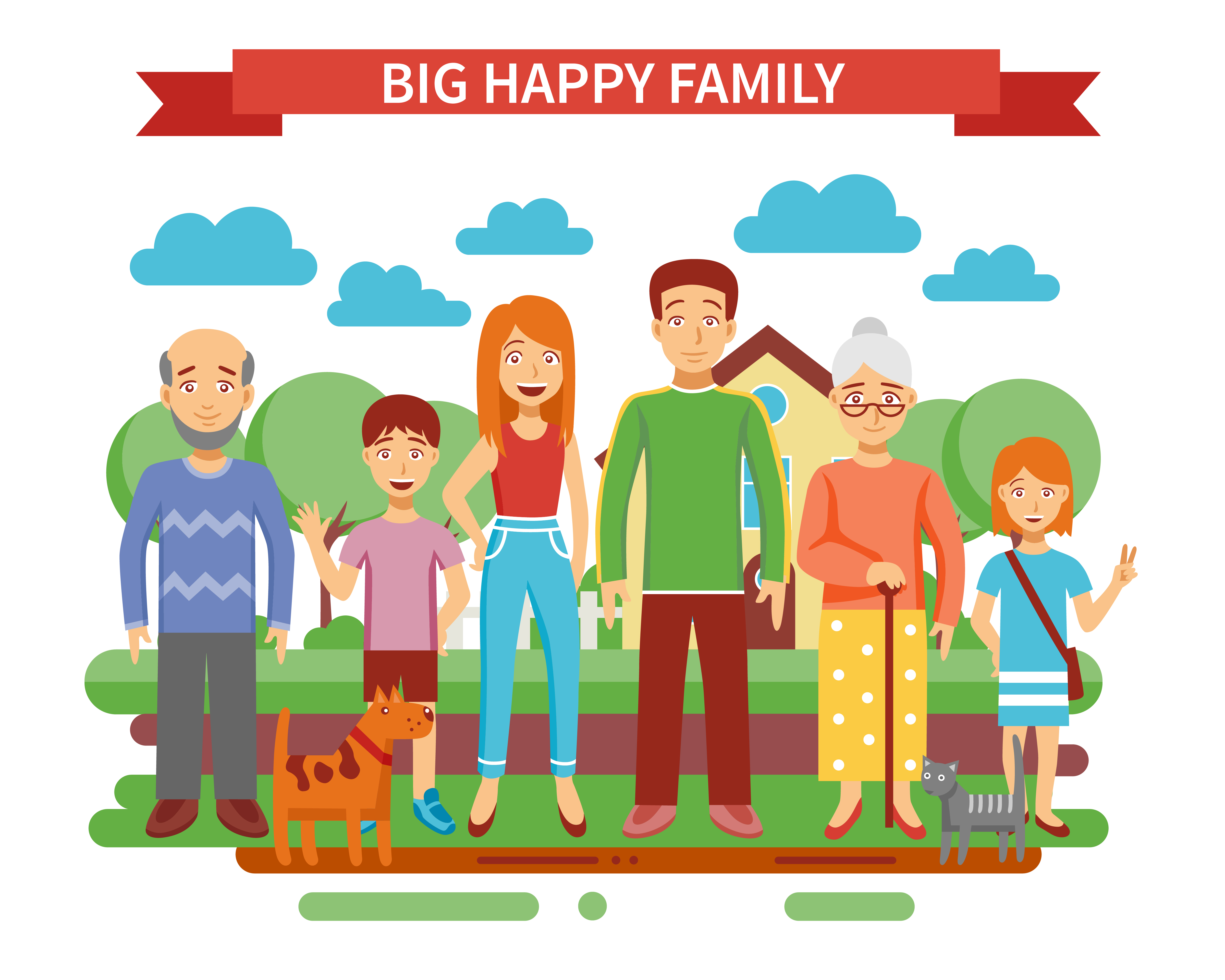 Download Big Family Illustration - Download Free Vectors, Clipart Graphics & Vector Art